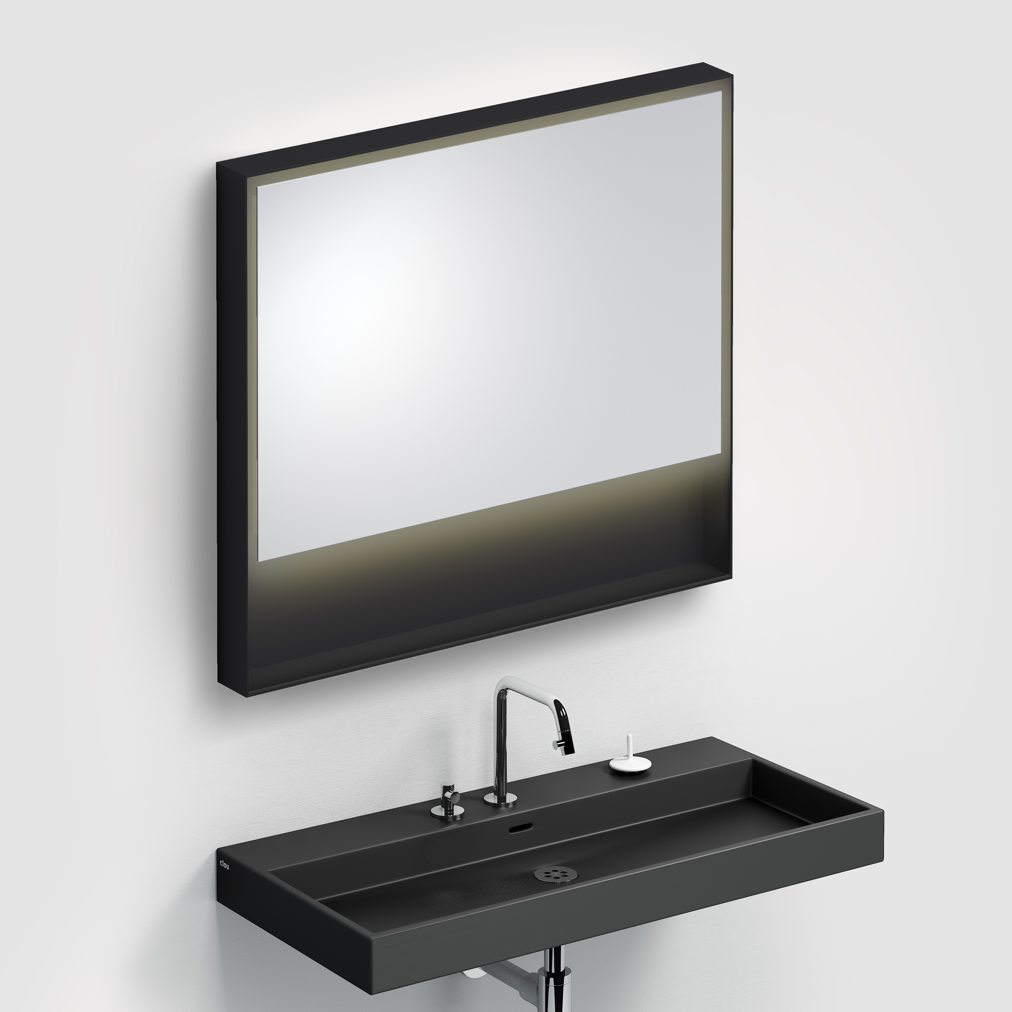 Clou Look at Me spiegel 90cm LED-verlichting IP44 mat zwart CL/08.08.090.21